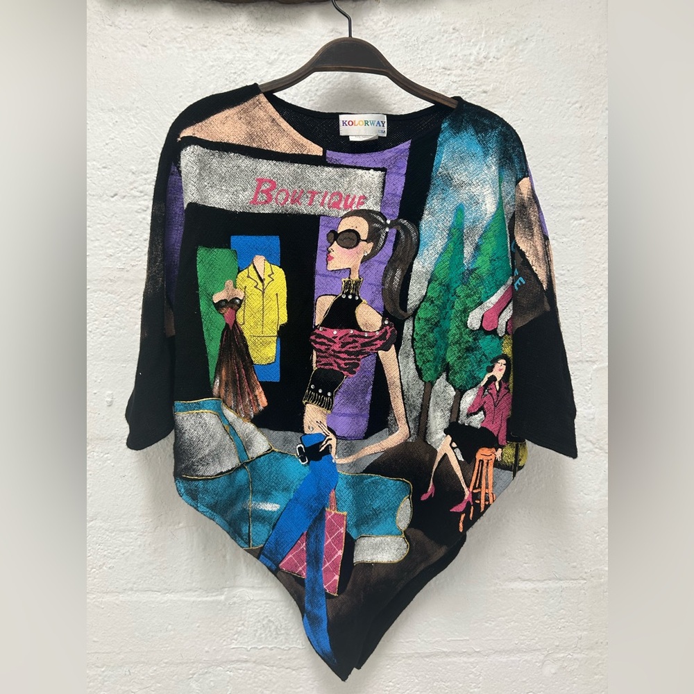 Kolorway Hand-painted, throw on sweater/shrug
